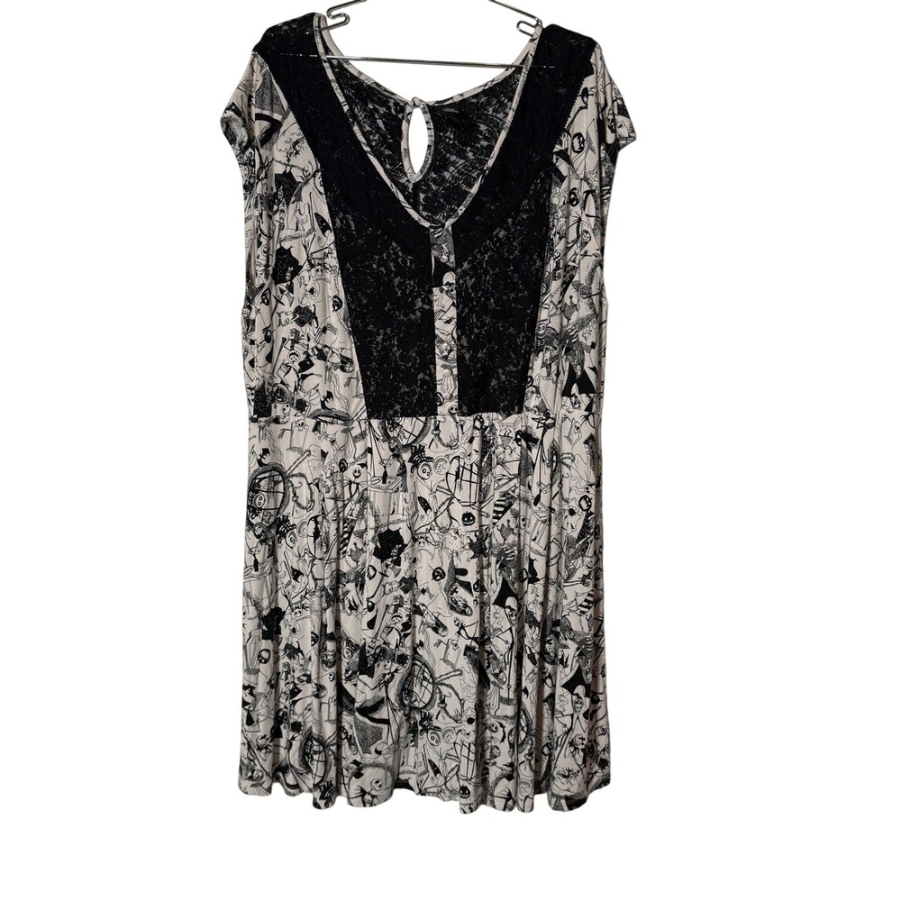 Disney Nightmare Before Christmas Dress‎ Womens 4 Black White Lace Goth